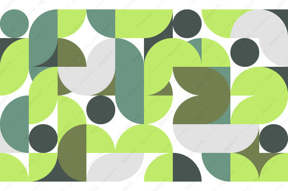 Abstract Green Geometric Pattern Circle: A Versatile Design Element