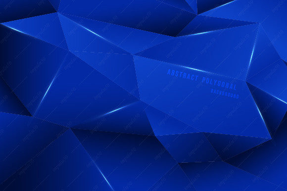 Abstract Tech Blue Polygonal Hexagon