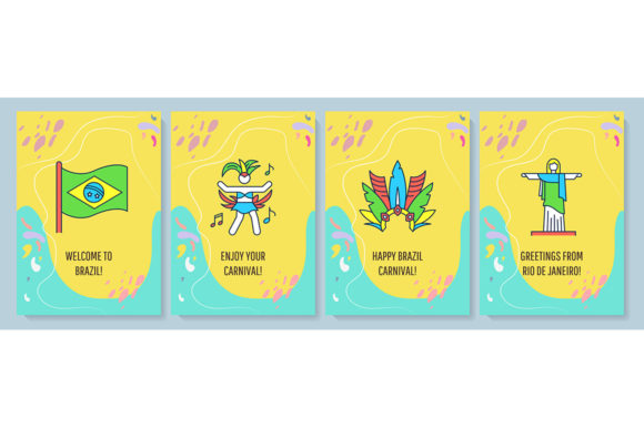 Brazil Greeting Card with Color Icons: A Modern Approach to Global Communication
