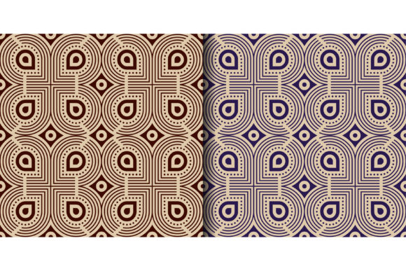 Brown and Blue Abstract Seamless Pattern
