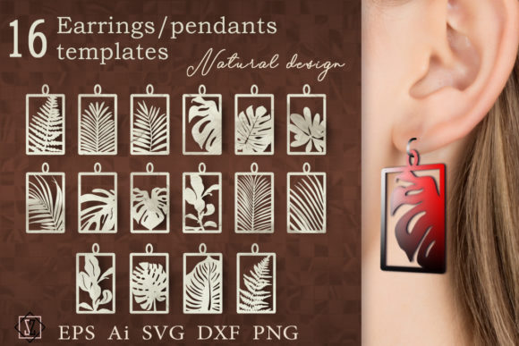 Earrings Pendants Templates.SVG: Natural Jewelry Designs