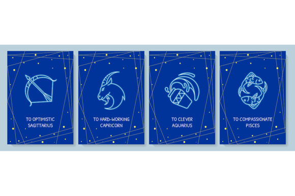 Horoscope Signs Postcard with Icons: Bridging Mystical Design and Modern Communication