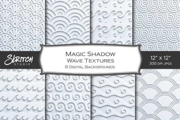 Magic Shadow White Waves Digital Papers: Elevating Design with Depth and Elegance
