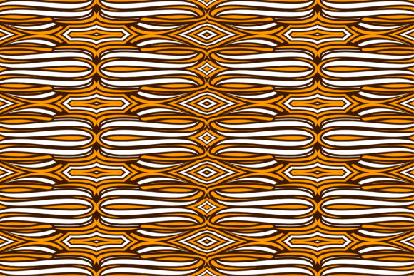 Orange White Curve Pattern Seamless