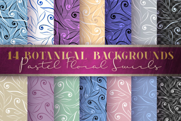 Pastel Flowers Swirls Cute Digital Paper